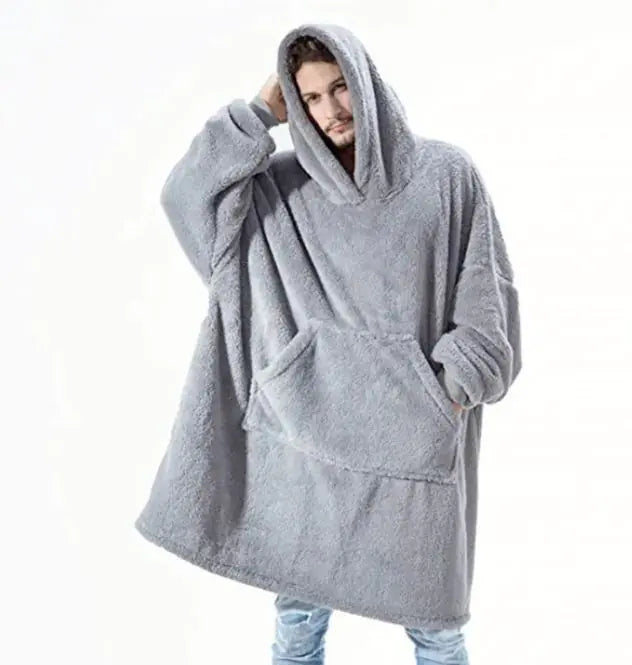 Comfortable Loose Double-Sided Fleece Thicker Wearable Blanket